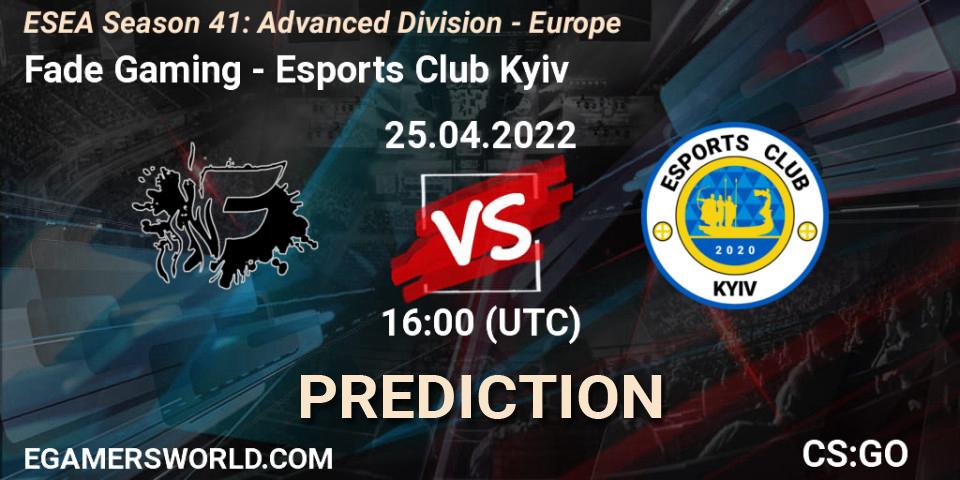 Fade Gaming - Esports Club Kyiv: Maç tahminleri. 25.04.2022 at 16:00, Counter-Strike (CS2), ESEA Season 41: Advanced Division - Europe