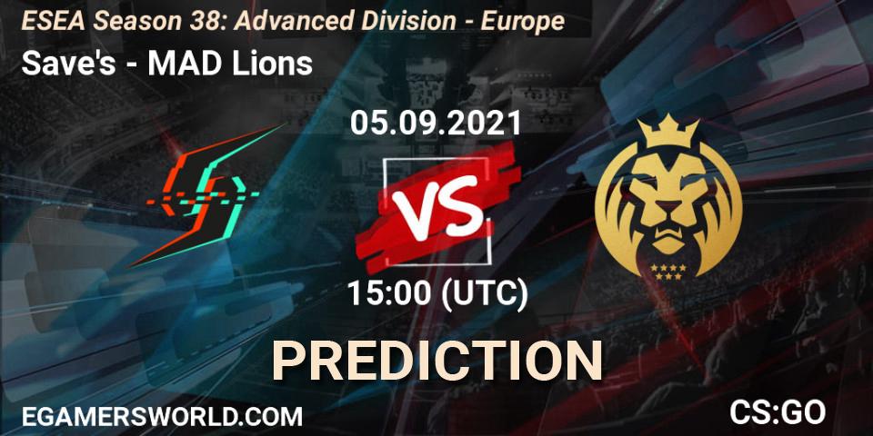 Save's - MAD Lions: Maç tahminleri. 05.09.2021 at 15:00, Counter-Strike (CS2), ESEA Season 38: Advanced Division - Europe