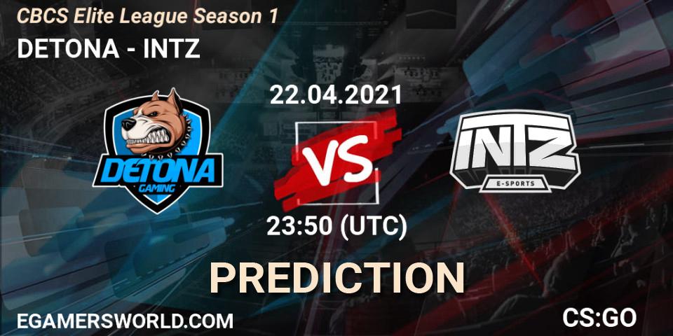 DETONA - INTZ: Maç tahminleri. 23.04.2021 at 22:40, Counter-Strike (CS2), CBCS Elite League Season 1