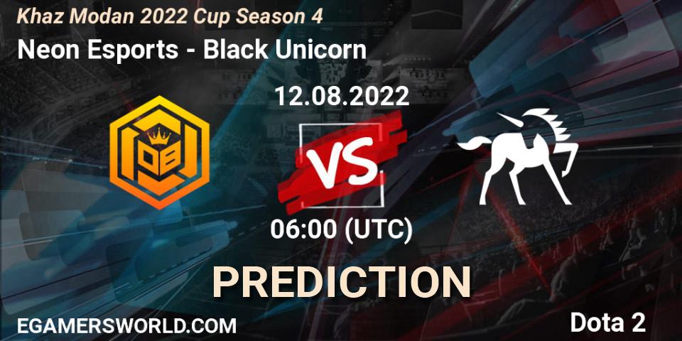 Neon Esports - Black Unicorn: Maç tahminleri. 12.08.2022 at 06:21, Dota 2, Khaz Modan 2022 Cup Season 4
