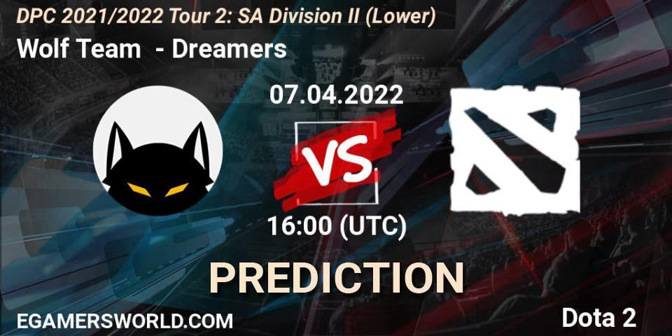 Wolf Team - Dreamers: Maç tahminleri. 07.04.2022 at 16:11, Dota 2, DPC 2021/2022 Tour 2: SA Division II (Lower)