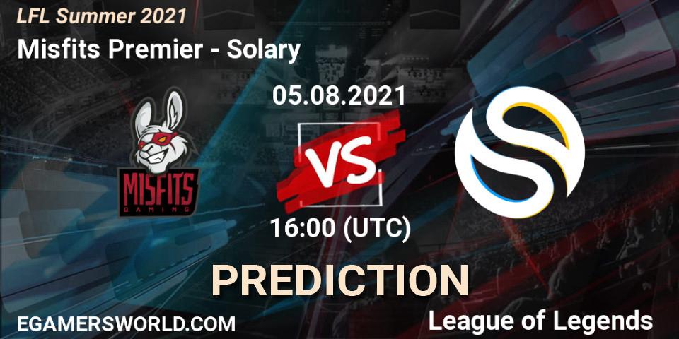 Misfits Premier - Solary: Maç tahminleri. 05.08.2021 at 16:00, LoL, LFL Summer 2021