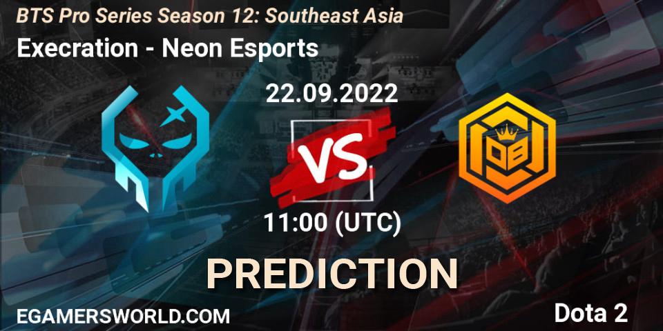 Execration - Neon Esports: Maç tahminleri. 22.09.22, Dota 2, BTS Pro Series Season 12: Southeast Asia