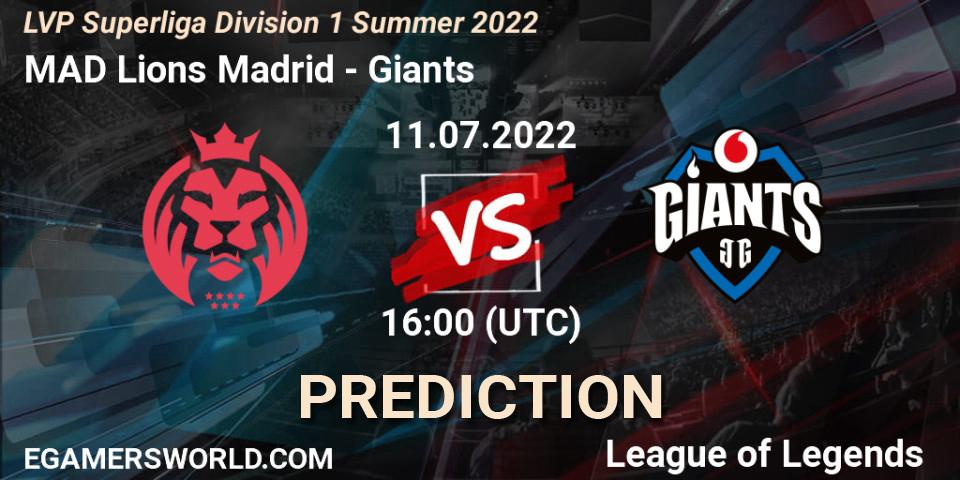 MAD Lions Madrid - Giants: Maç tahminleri. 11.07.22, LoL, LVP Superliga Division 1 Summer 2022