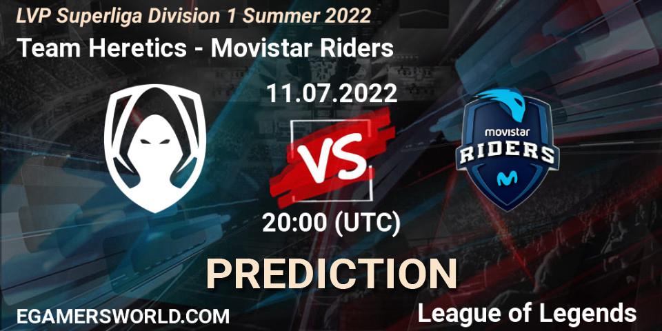 Team Heretics - Movistar Riders: Maç tahminleri. 11.07.2022 at 20:00, LoL, LVP Superliga Division 1 Summer 2022