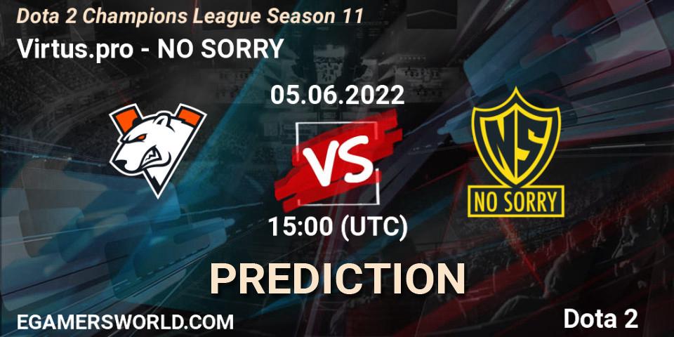 Virtus.pro - NO SORRY: Maç tahminleri. 05.06.2022 at 15:00, Dota 2, Dota 2 Champions League Season 11