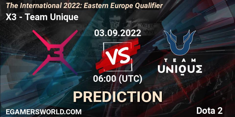 X3 - Team Unique: Maç tahminleri. 03.09.22, Dota 2, The International 2022: Eastern Europe Qualifier