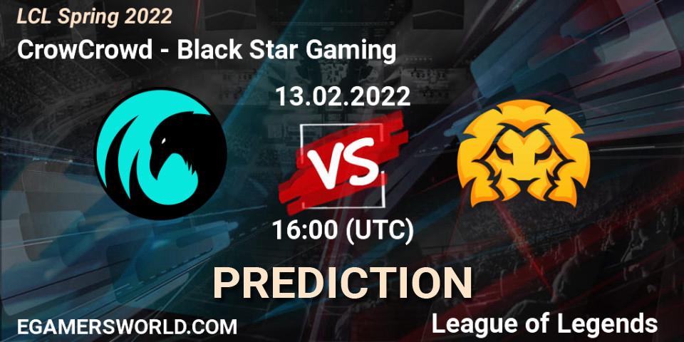 CrowCrowd - Black Star Gaming: Maç tahminleri. 13.02.2022 at 16:00, LoL, LCL Spring 2022