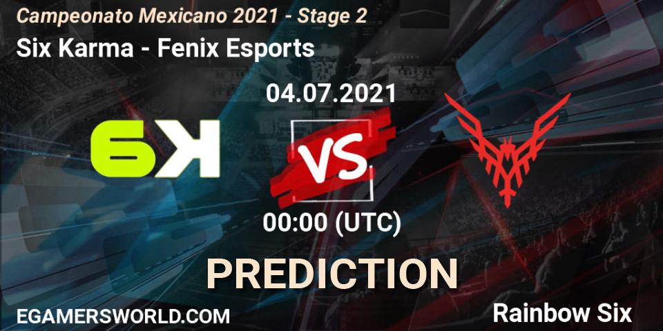 Six Karma - Fenix Esports: Maç tahminleri. 04.07.2021 at 00:00, Rainbow Six, Campeonato Mexicano 2021 - Stage 2