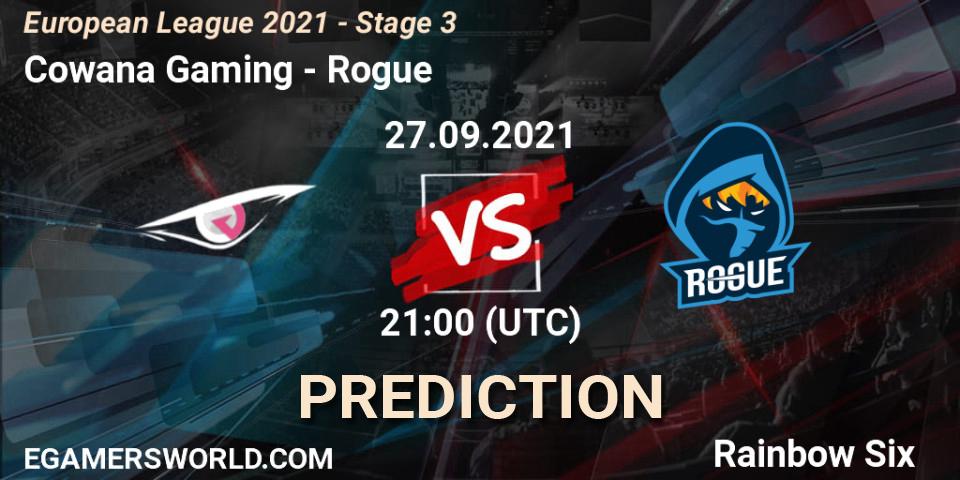 Cowana Gaming - Rogue: Maç tahminleri. 27.09.2021 at 21:00, Rainbow Six, European League 2021 - Stage 3