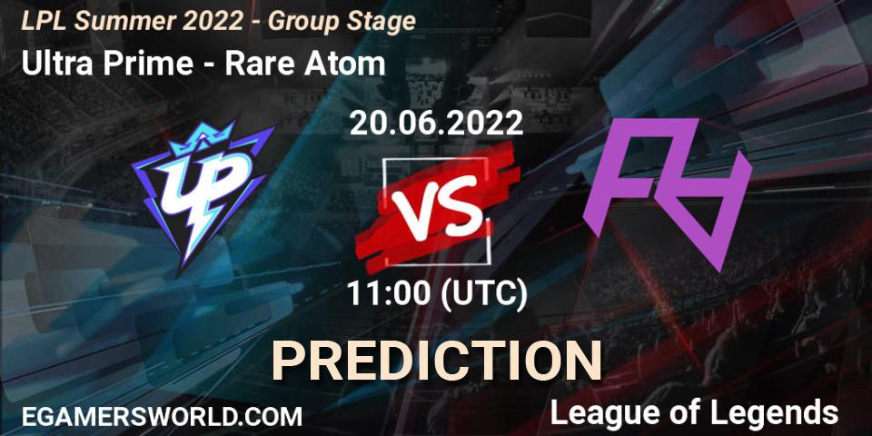 Ultra Prime - Rare Atom: Maç tahminleri. 20.06.2022 at 11:30, LoL, LPL Summer 2022 - Group Stage