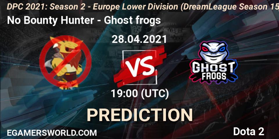 No Bounty Hunter - Ghost frogs: Maç tahminleri. 28.04.2021 at 20:00, Dota 2, DPC 2021: Season 2 - Europe Lower Division (DreamLeague Season 15)