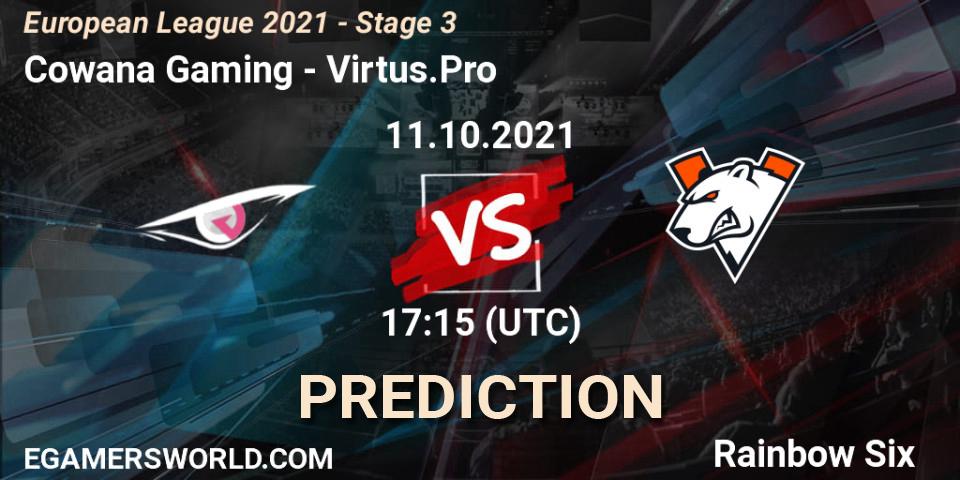 Cowana Gaming - Virtus.Pro: Maç tahminleri. 11.10.2021 at 17:15, Rainbow Six, European League 2021 - Stage 3