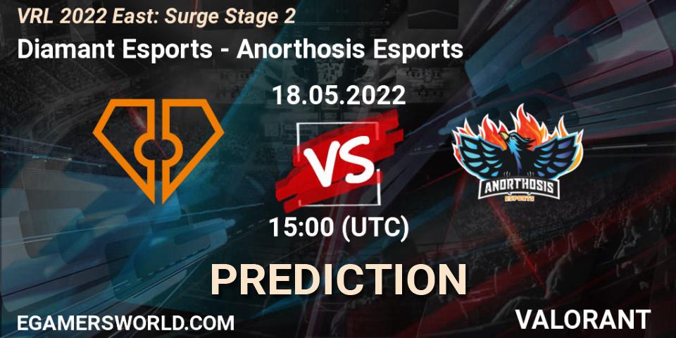 Diamant Esports - Anorthosis Esports: Maç tahminleri. 18.05.2022 at 15:00, VALORANT, VRL 2022 East: Surge Stage 2