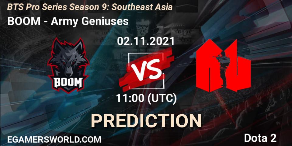 BOOM - Army Geniuses: Maç tahminleri. 02.11.21, Dota 2, BTS Pro Series Season 9: Southeast Asia