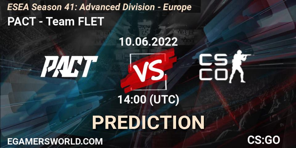 PACT - Team FLET: Maç tahminleri. 10.06.2022 at 14:00, Counter-Strike (CS2), ESEA Season 41: Advanced Division - Europe