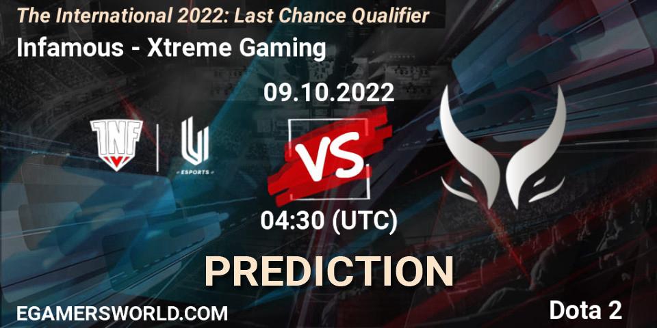 Infamous - Xtreme Gaming: Maç tahminleri. 09.10.22, Dota 2, The International 2022: Last Chance Qualifier