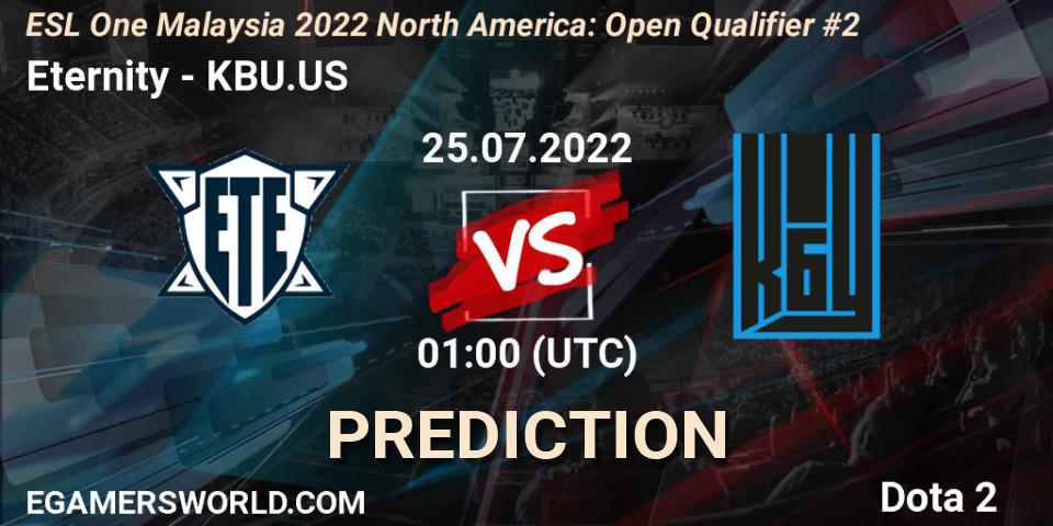 Eternity - KBU.US: Maç tahminleri. 25.07.2022 at 01:02, Dota 2, ESL One Malaysia 2022 North America: Open Qualifier #2