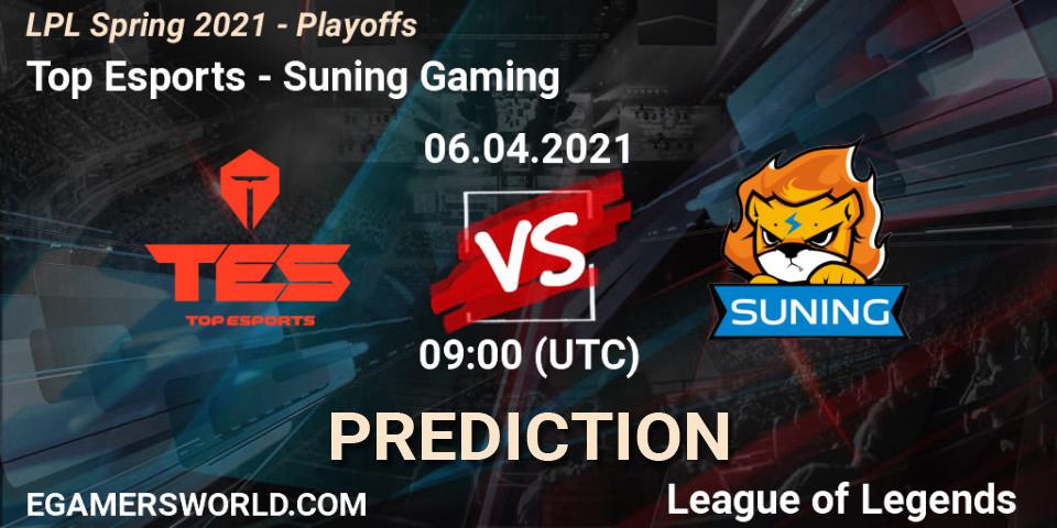 Top Esports - Suning Gaming: Maç tahminleri. 06.04.2021 at 09:00, LoL, LPL Spring 2021 - Playoffs