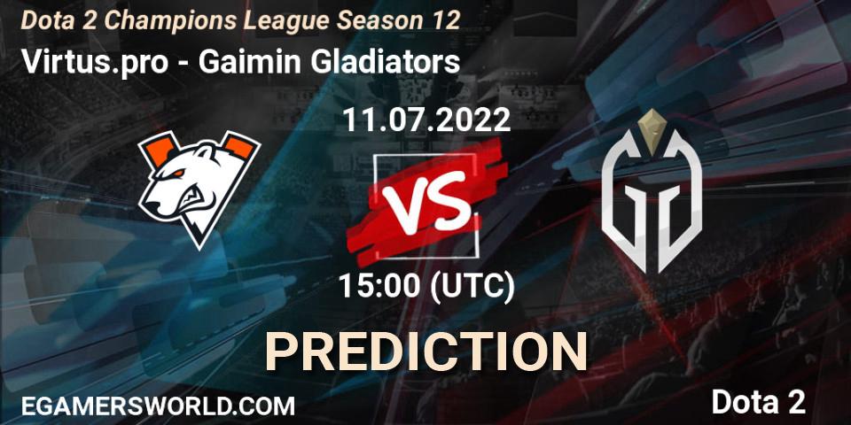 Virtus.pro - Gaimin Gladiators: Maç tahminleri. 11.07.2022 at 12:48, Dota 2, Dota 2 Champions League Season 12