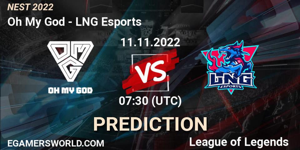 Oh My God - LNG Esports: Maç tahminleri. 11.11.22, LoL, NEST 2022
