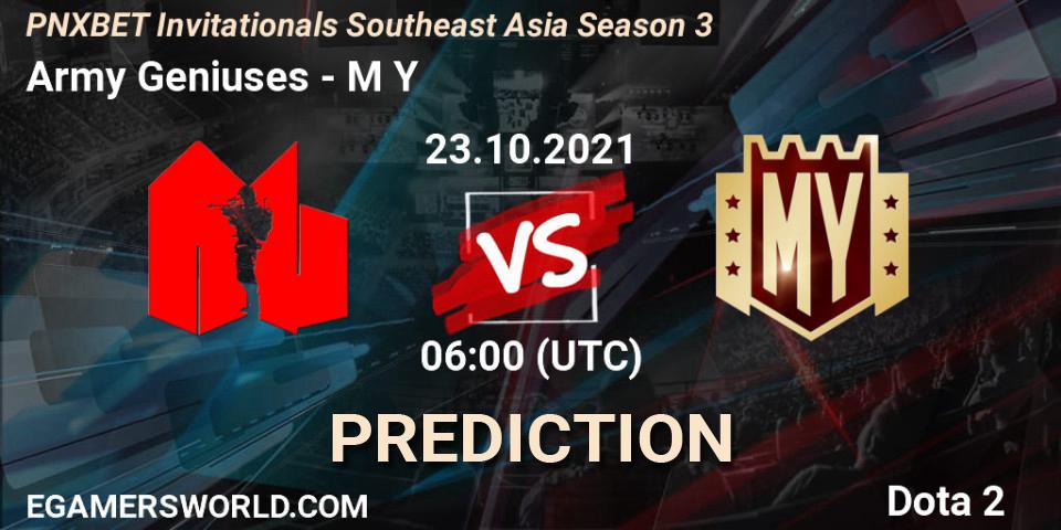 Army Geniuses - M Y: Maç tahminleri. 23.10.2021 at 06:20, Dota 2, PNXBET Invitationals Southeast Asia Season 3
