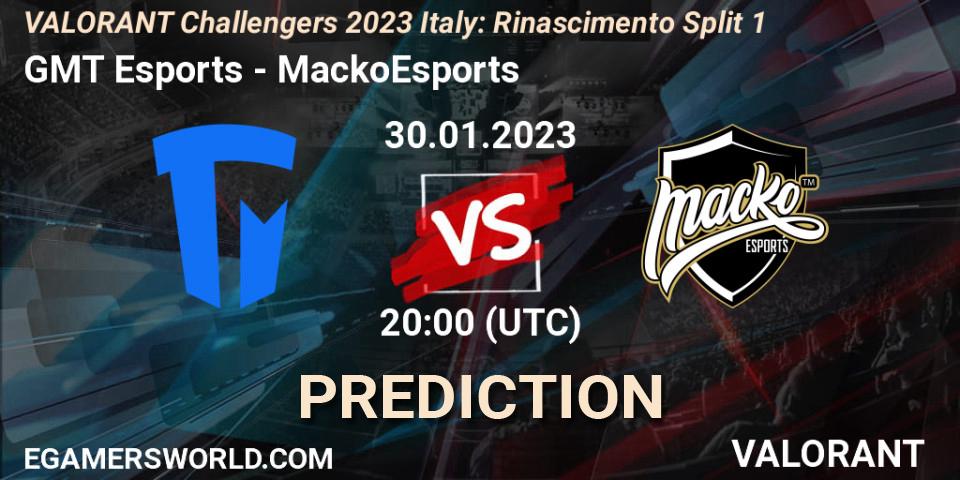 GMT Esports - MackoEsports: Maç tahminleri. 30.01.23, VALORANT, VALORANT Challengers 2023 Italy: Rinascimento Split 1