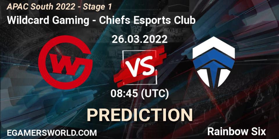 Wildcard Gaming - Chiefs Esports Club: Maç tahminleri. 26.03.2022 at 08:45, Rainbow Six, APAC South 2022 - Stage 1