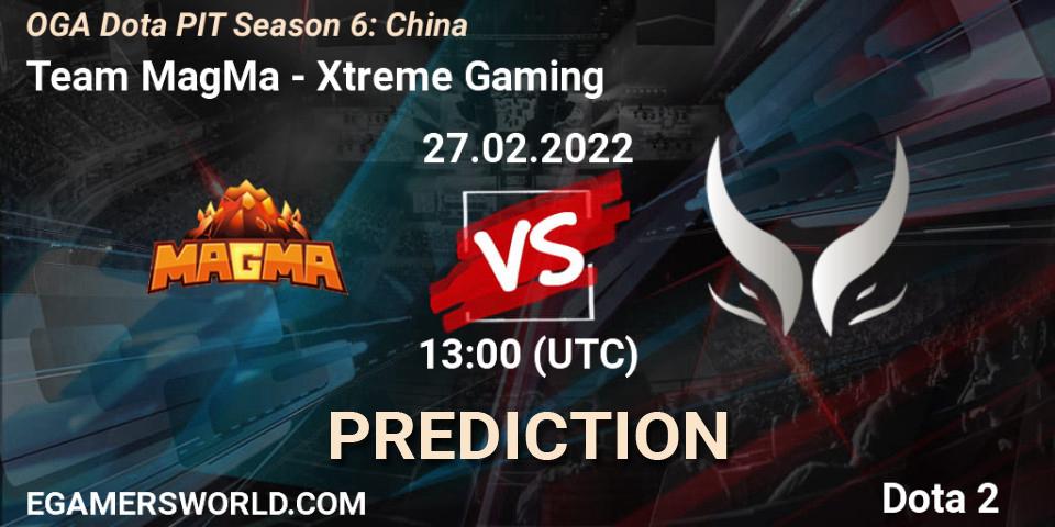 Team MagMa - Xtreme Gaming: Maç tahminleri. 27.02.2022 at 13:02, Dota 2, OGA Dota PIT Season 6: China