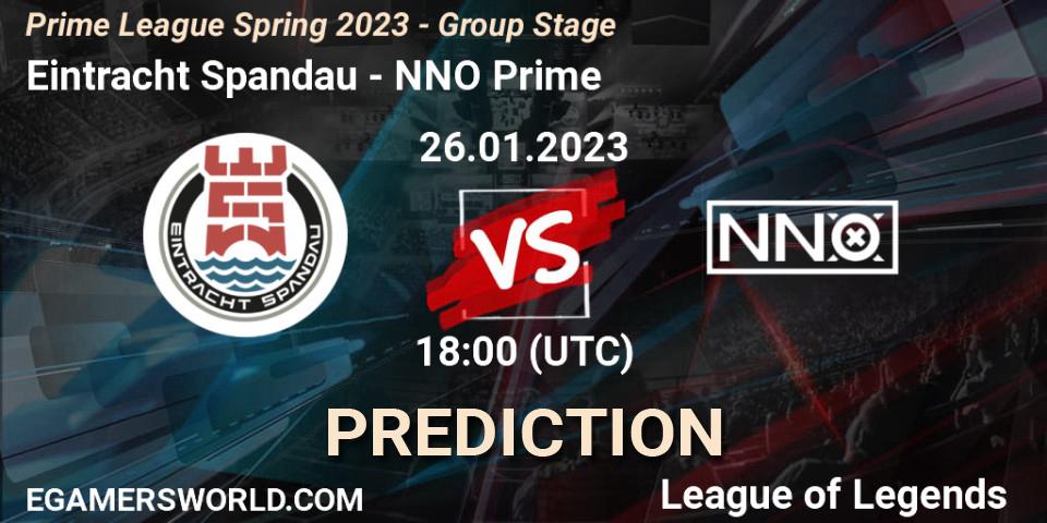 Eintracht Spandau - NNO Prime: Maç tahminleri. 26.01.2023 at 19:00, LoL, Prime League Spring 2023 - Group Stage