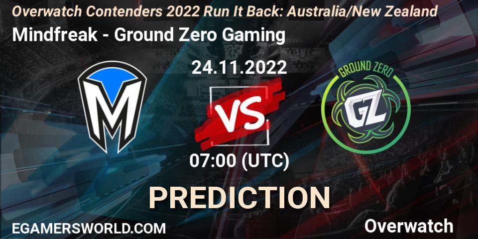 Mindfreak - Ground Zero Gaming: Maç tahminleri. 24.11.22, Overwatch, Overwatch Contenders 2022 - Australia/New Zealand - November