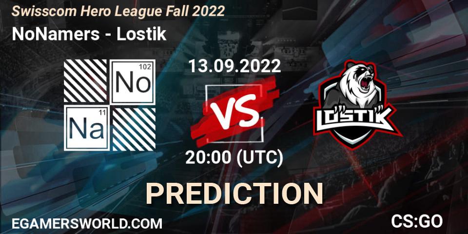 NoNamers - Lostik: Maç tahminleri. 13.09.2022 at 20:00, Counter-Strike (CS2), Swisscom Hero League Fall 2022