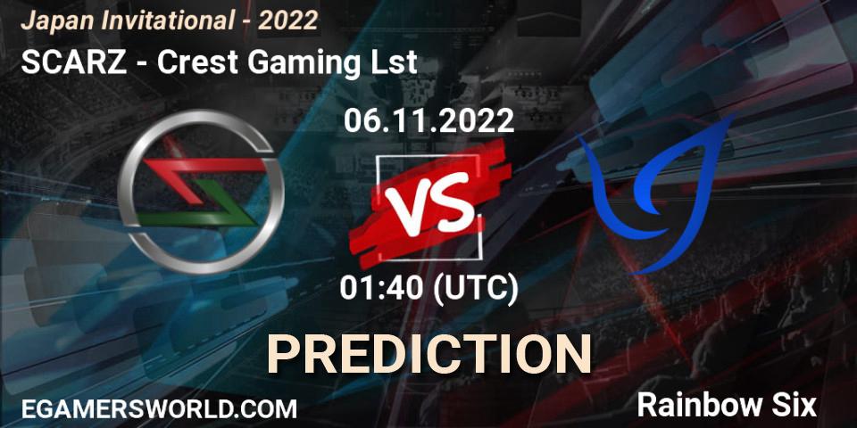 SCARZ - Crest Gaming Lst: Maç tahminleri. 06.11.2022 at 01:40, Rainbow Six, Japan Invitational - 2022
