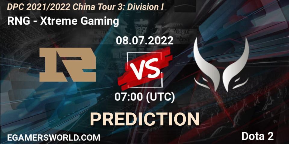 RNG - Xtreme Gaming: Maç tahminleri. 08.07.2022 at 07:33, Dota 2, DPC 2021/2022 China Tour 3: Division I