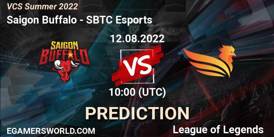 Saigon Buffalo - SBTC Esports: Maç tahminleri. 12.08.2022 at 10:00, LoL, VCS Summer 2022