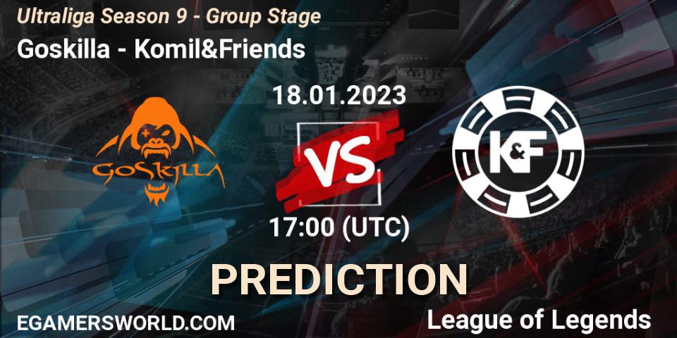 Goskilla - Komil&Friends: Maç tahminleri. 18.01.2023 at 17:00, LoL, Ultraliga Season 9 - Group Stage