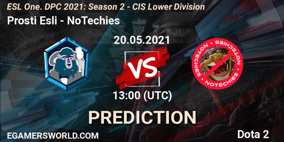 Prosti Esli - NoTechies: Maç tahminleri. 20.05.2021 at 12:57, Dota 2, ESL One. DPC 2021: Season 2 - CIS Lower Division