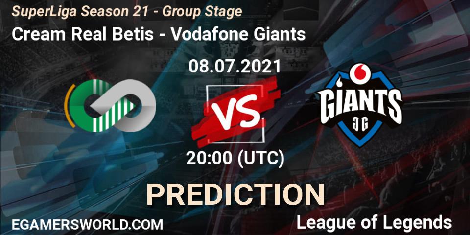 Cream Real Betis - Vodafone Giants: Maç tahminleri. 08.07.2021 at 20:00, LoL, SuperLiga Season 21 - Group Stage 