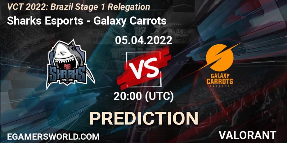 Sharks Esports - Galaxy Carrots: Maç tahminleri. 05.04.2022 at 20:00, VALORANT, VCT 2022: Brazil Stage 1 Relegation