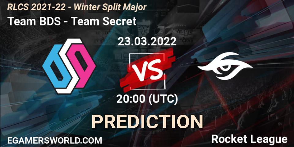 Team BDS - Team Secret: Maç tahminleri. 23.03.2022 at 20:00, Rocket League, RLCS 2021-22 - Winter Split Major