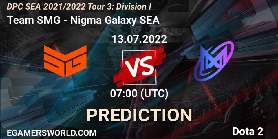 Team SMG - Nigma Galaxy SEA: Maç tahminleri. 13.07.2022 at 07:20, Dota 2, DPC SEA 2021/2022 Tour 3: Division I