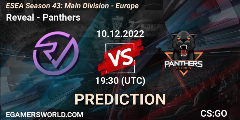 Reveal - Panthers: Maç tahminleri. 10.12.2022 at 19:00, Counter-Strike (CS2), ESEA Season 43: Main Division - Europe