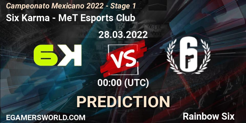 Six Karma - MeT Esports Club: Maç tahminleri. 28.03.2022 at 00:00, Rainbow Six, Campeonato Mexicano 2022 - Stage 1