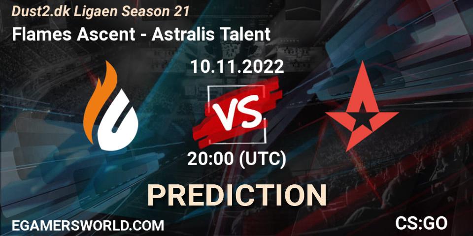 Flames Ascent - Astralis Talent: Maç tahminleri. 10.11.2022 at 20:00, Counter-Strike (CS2), Dust2.dk Ligaen Season 21