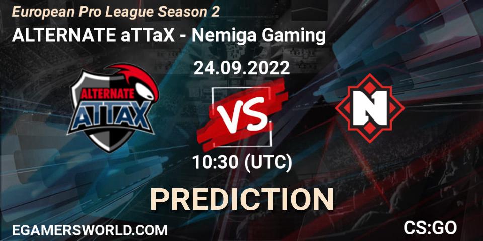 ALTERNATE aTTaX - Nemiga Gaming: Maç tahminleri. 24.09.2022 at 10:30, Counter-Strike (CS2), European Pro League Season 2