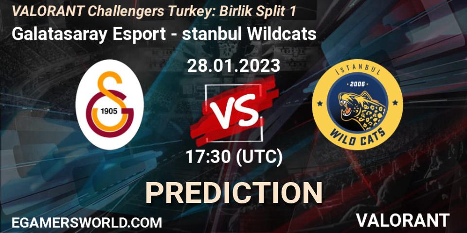 Galatasaray Esport - İstanbul Wildcats: Maç tahminleri. 28.01.23, VALORANT, VALORANT Challengers 2023 Turkey: Birlik Split 1