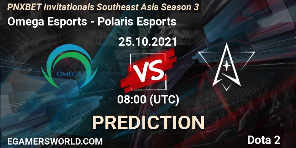 Omega Esports - Polaris Esports: Maç tahminleri. 25.10.2021 at 08:08, Dota 2, PNXBET Invitationals Southeast Asia Season 3