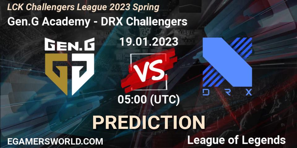 Gen.G Academy - DRX Challengers: Maç tahminleri. 19.01.23, LoL, LCK Challengers League 2023 Spring
