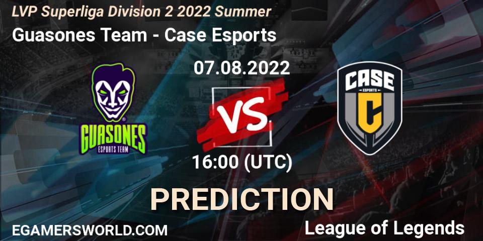 Guasones Team - Case Esports: Maç tahminleri. 07.08.2022 at 16:00, LoL, LVP Superliga Division 2 Summer 2022