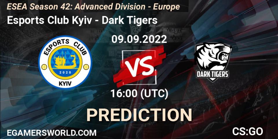 Esports Club Kyiv - Dark Tigers: Maç tahminleri. 09.09.2022 at 16:00, Counter-Strike (CS2), ESEA Season 42: Advanced Division - Europe